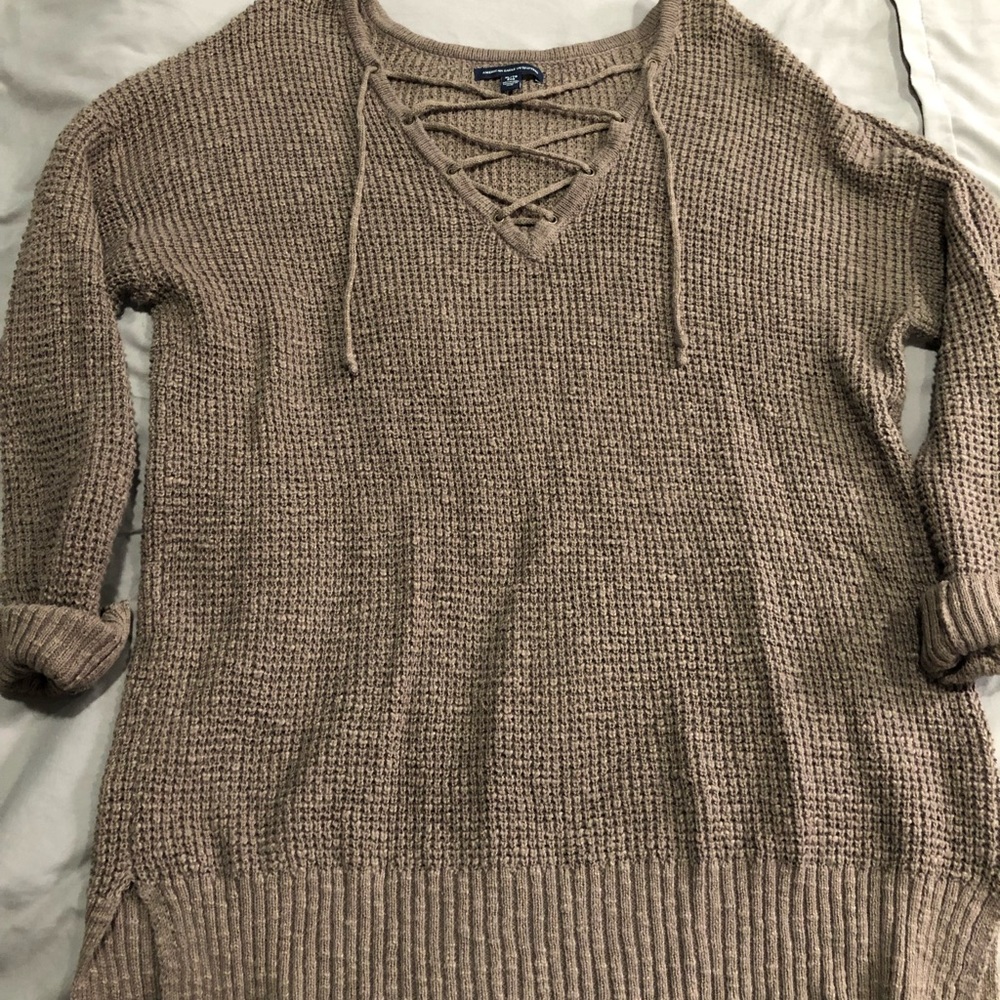 Pink V-neck sweater